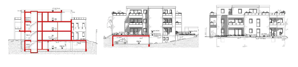 CAD-Referenz Mehrfamilienhaus mit Tiefgarage in Heiningen